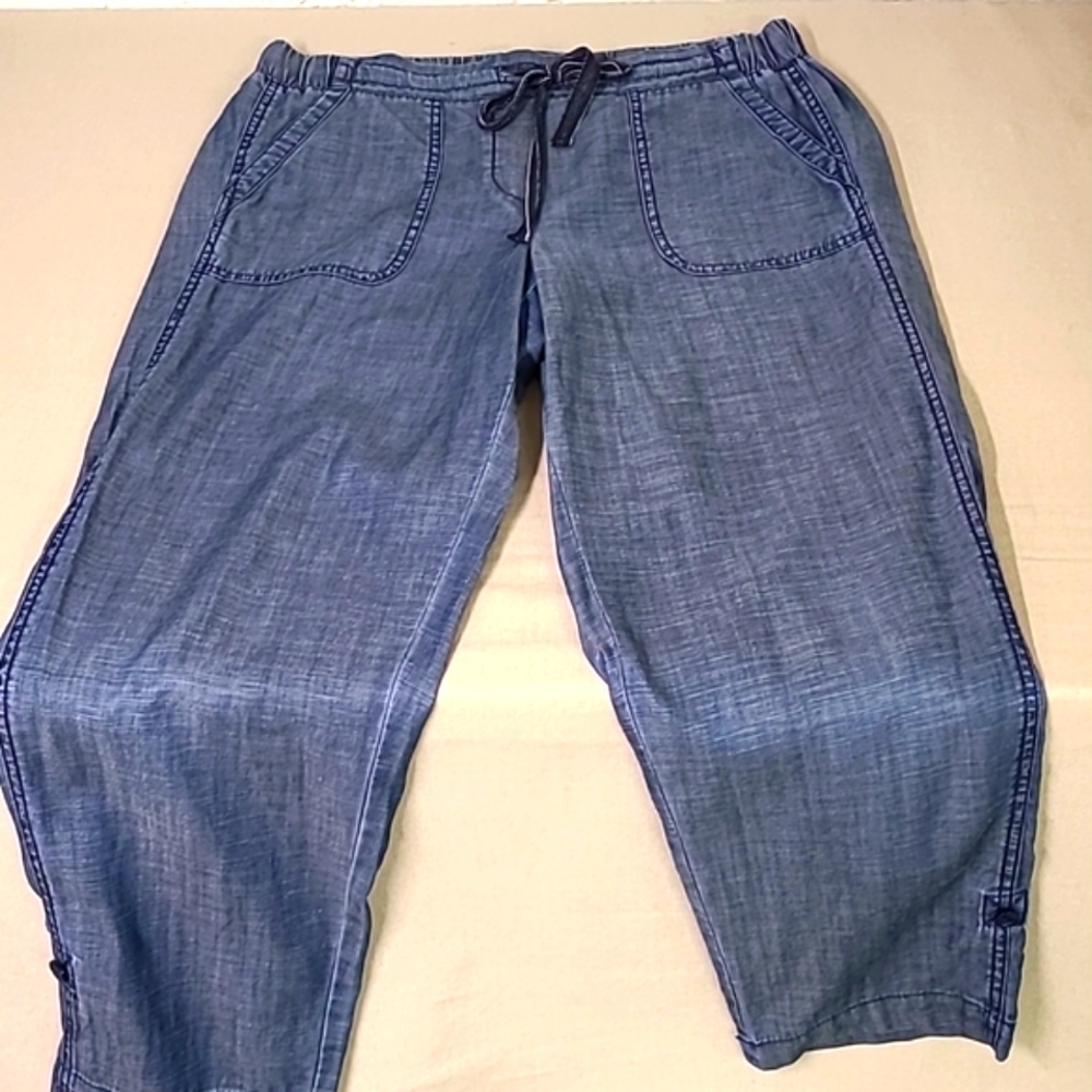 Talbots Loose Pants Chambray Blue Size 8